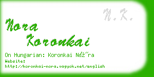 nora koronkai business card